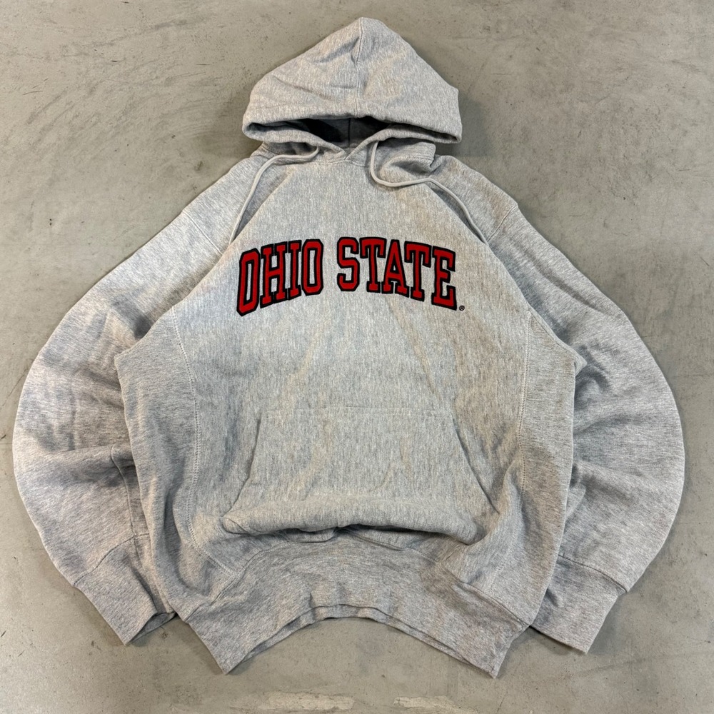 2000s y2k steve and barry's ohio state reverse weave hoodie sweatshirt